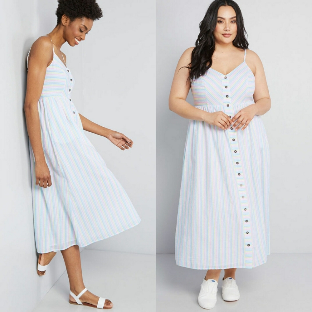 Modcloth Quite Clearly Charismatic Midi Dress NEW